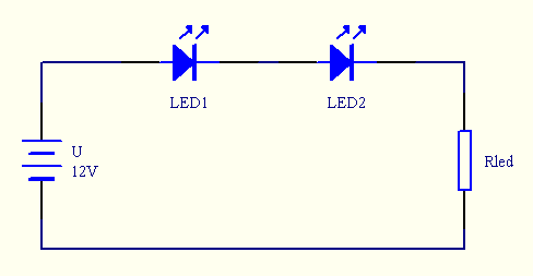 Seriekopplade lysdioder
